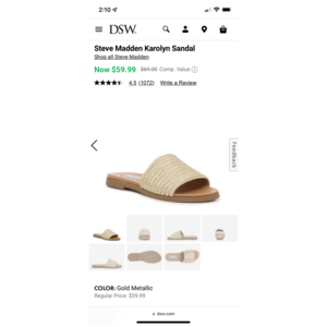 Steve Madden Gold Sandals